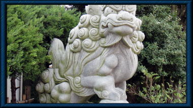五所神社の狛犬吽形1