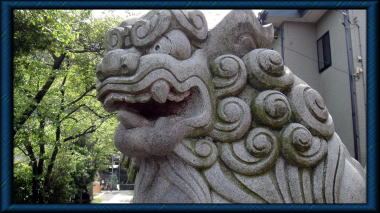 五所神社の狛犬阿形1