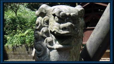 熊野神社（朝夷奈）の狛犬阿形